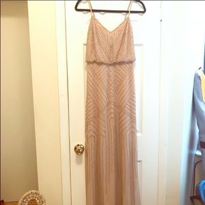 Adrianna Papell beaded gown in Blush